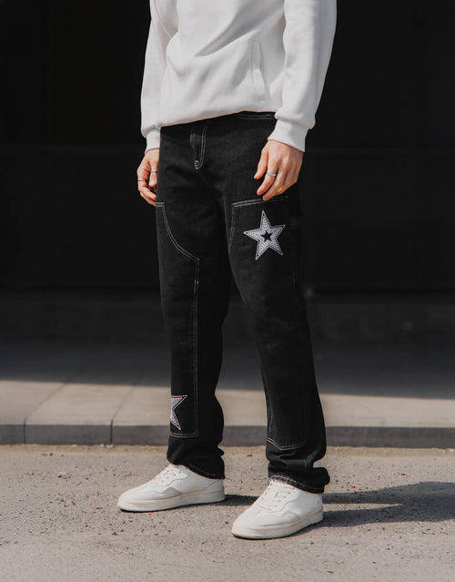 Black and Gray Washed Jeans
