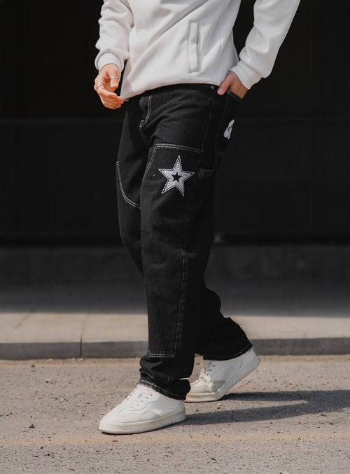 Black and Gray Washed Jeans