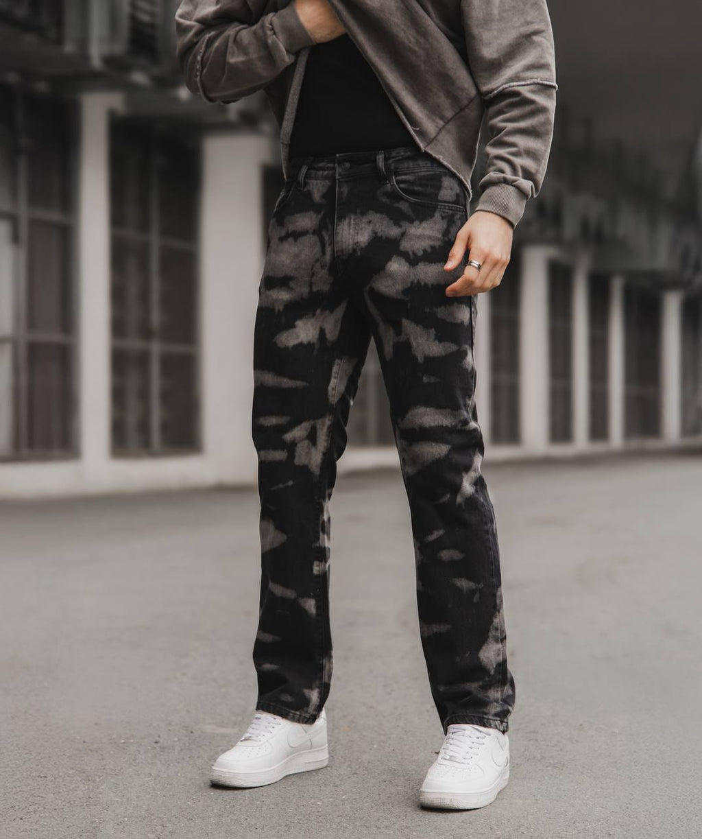 Washed Black Baggy Jeans