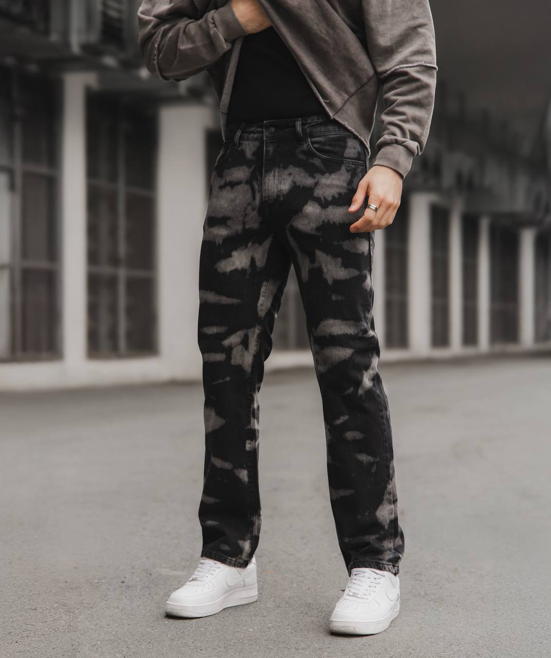 Washed Black Baggy Jeans